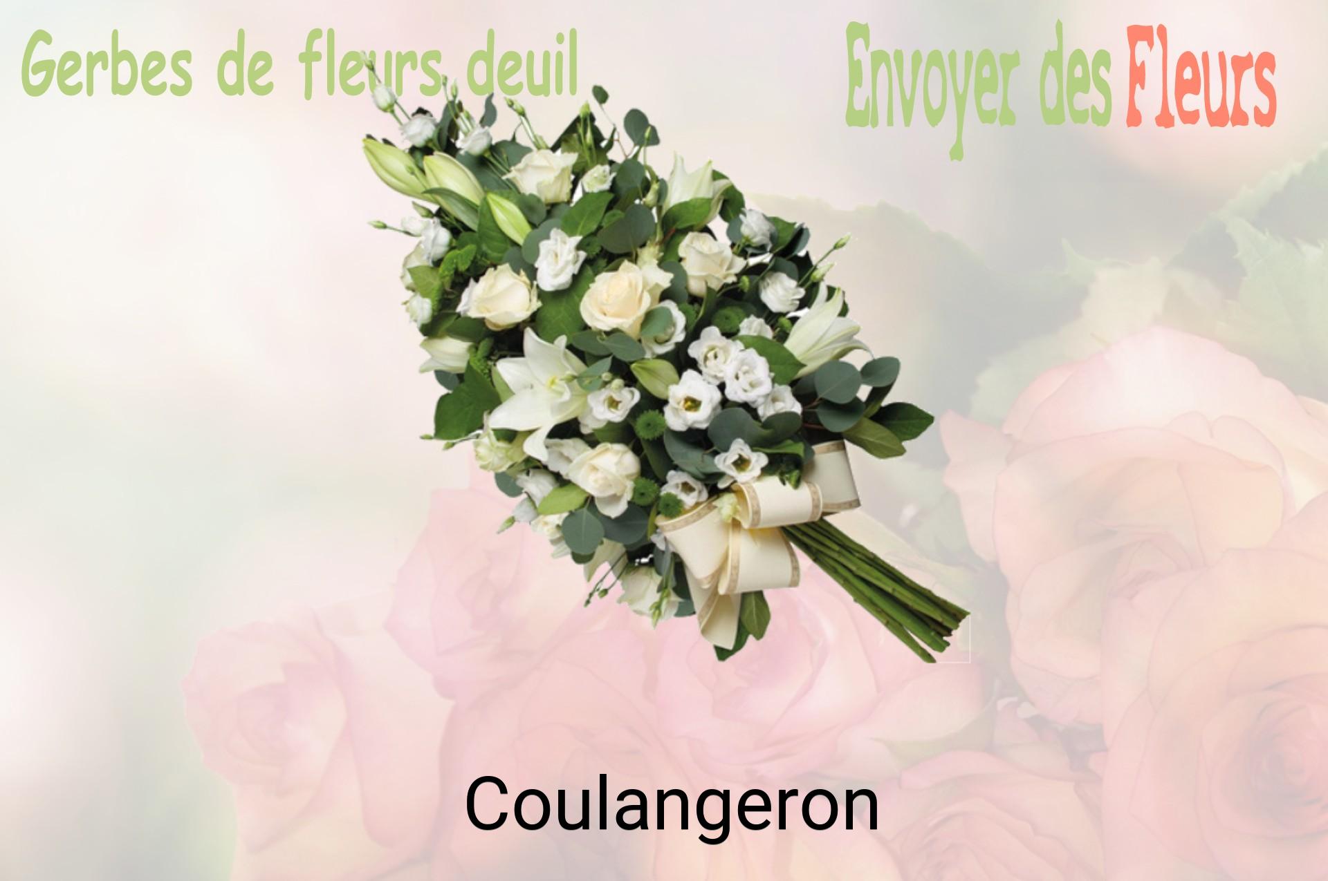 Gerbe de fleurs de deuil livrée à Coulangeron